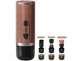 Machine à café portable 3 en 1 - Chauffage rapide de l'eau - Pour capsules et café moulu - Rechargeable par USB-C - Réservoir de 80 ml - Machine à expresso entièrement automatique - Design italien - Pour l'extérieur et dans la voiture - Café