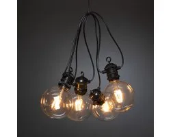 Konstsmide® Sweden  2394-800 - Snoerverlichting – Connectable  startsnoer 10m  - 10 transparante globes ø10cm - extra warmwit – premium verwisselbare filament PowerLED - zeer energiezuinig en duurzaam – verlengbaar tot max 40m - 24V - 5 traps dimmer