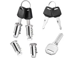 4 serrures de sécurité pour Thule - barillets de serrure avec 4 clés et 1 clé de contrôle - pour porte-vélos, barres de toit, porte-skis, barres transversales, tours, porte-kayaks - sécurité et accessoires