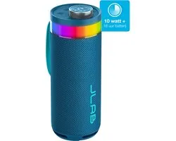 Haut-parleur Bluetooth JLab Go sans fil - Boîte à musique portable - Autonomie de 16 heures - 10 Watt - Bass Boost - IPX6 étanche - Multi-appairage - Lumières de fête réglables - Égaliseur d'application - Blauw