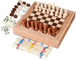 Wooden Chess Board | Wooden Chess Game with Storage Drawer | 5-in-1 Checkers Set with Storage Tray, Board Games for Kids and Adults, Portable Chess Game Sets for Travel Yeeda