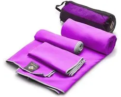 OlimpiaFit Pack of 3 Microfibre Towels - Best for Gym, Travel, Camping, Beach, Backpacking, Sports, Outdoor, Swimming - Quick-Drying, Fast·Absorbent · Lightweight, for Men and