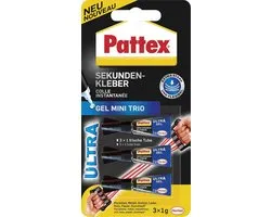Pattex Superglue Ultra Mini Gel Trio – 3 Tubes van 1 g