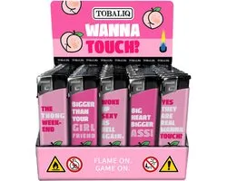 Elektronische aansteker hervulbaar - Design Wanna Touch - Display 50 stuks - wegwerpaansteker - electronic lighter - klik aanstekers