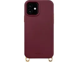 Selencia Coque - Compatible avec iPhone 12 Pro / 12 - Rivièra compatible avec MagSafe Coque arrière avec crochets amovibles - Bold Burgundy
