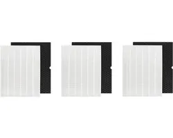 Vervangingsfilter H voor Winix 5500-2 AM80 Plasmawave luchtreiniger, True HEPA-filter en actieve koolstoffilter, combo-pakket, 3 × True HEPA-filters + 3 × actieve koolfilters