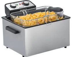 Steba DF300 - Frituurpan- 5 liter - 3000 Watt - 1 XXL en 2 medium manden - Anti-geurfilter - kijkvenster - RVS