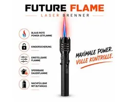 Tobaliq Power Jet Flame – FUTURE FLAME – 20,5 cm – Briquet tempête rechargeable – Crème brûlée - Briquet - Rechargeable - Briquet tempête - Briquet pour feux d'artifice - BBQ