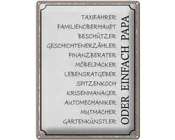 Blechschild Spruch 30x40cm Papa Taxifahrer Beschützer