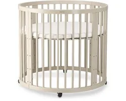 Deryan Willow Box - Ronde Houten Babybox inclusief Matras - Sand