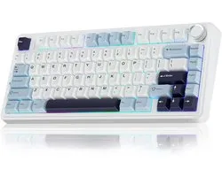 EPOMAKER x AULA F75 - Blauw clair - Clavier mécanique sans fil - 75% - Qwerty - Clavier de Gaming - commutateur leobog reaper
