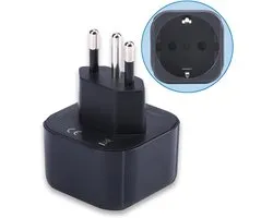 SnelShoppen - Europa naar Brazilië Plug Adapter - Schuko Plug Type C/E/F - Reisadapter voor Europese, Duitse, Franse en Nederlandse Stekkers - 1 stuk