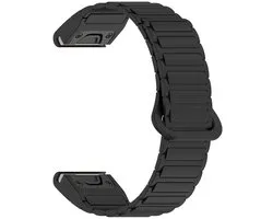 Bracelet en Siliconen - compatible avec Garmin Fenix ​​5 / 5 Plus / 6 / 6 Pro / 7 / 7 Pro / 8 (47 mm) / E (47 mm) / Epix (Pro) (2) 47 mm / Quatix 5 / 6 / 7 / 7 Pro / Approach S60 / S62 / S70 47 mm / MARQ / D2 Delta / D2 Mach 1 / Descent G1 - noir