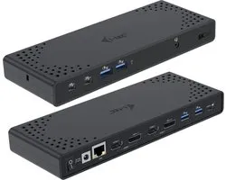 i-Tec - USB-C Docking Station Dubbel 4K Video uitgangen - 2 x HDMI - 2 x Displayport - 4 x USB - 2 x USB-C - Audio in/uit - Ethernet - 100W opladen Geschikt voor alle type Laptops en MacBooks