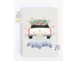 Joker Greeting - Grappige wenskaart - Endless Just Married card With Glitter and sticker surprise