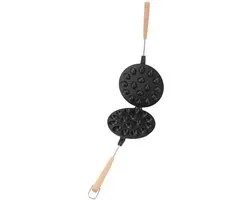 Walnut Cookie Molder Maker, 16 Cavities Non Stick Oval Shape Aluminum Alloy Bakery Casting for Egg Requirements with Composite Wood, Walnut Cookie Maker Oreshek, Cake Mold Nuts (Style 1)