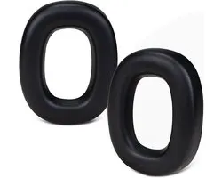 Coussinets de rechange pour les écouteurs sans fil à réduction de bruit Bowers & Wilkins PX8/PX7 S2 (non compatible avec le PX7). Les coussinets sont fabriqués en mousse à mémoire de forme insonorisante et en similicuir souple, de couleur noire.