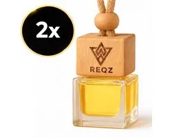 Reqz® Autoparfum Vanille Geur – 2x Auto Diffuser Parfum – Luxe Houten Auto Geurverfrisser – Langdurige Frisse Geur