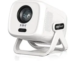 XGODY Gimbal N5 Mini Projector - Smart 1080P Full HD Beamer - 4K Ondersteuning - WiFi 6 & Bluetooth 5.4 - Ingebouwde Speakers - Draagbare Mini Beamer Thuisbioscoop - WhaleOS - Wit