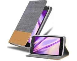 Coque Cadorabo pour Motorola MOTO G5 PLUS en GRIS CLAIR MARRON - Pochette de protection avec fermeture magnétique