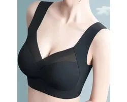 Wow Peach - Bralette sans couture - BH - Bustier - Comfy - Confortable - Sans couture - Couverture complète - Soutien - Zwart - Taille : Large