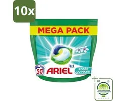 10 x Ariel Original - Rosée du Matin - Capsules de Lessive - 3in1 Pods - Linge Blanc et Coloré - 50 Lavages - Emballage Géant - Ariel Lessive - Capsules de Lessive - 3in1 Pods - Poudre à Laver - Détachant