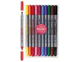 Fibracolor Bipunta Dubbelzijdige Stiften - Set van 10 Kleuren