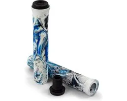 Slamm Team Swirl Handvatten / Stuurgrepen - TPU Rubber - Incl. Einddoppen - 165 mm - Arctic