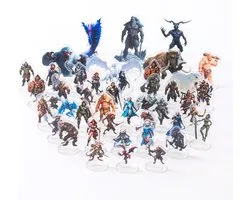 5e Miniatures Arctic Theme-Dungeons and Dragons Adventure Minis Starter Set 1" Grid Double Sided Print-Tabletop TTRPG accessories CR 0-20 Flat Acrylic Figures Portable with Catalog Gift for DM-A
