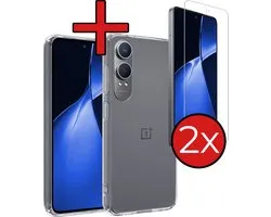 Coque pour OnePlus Nord CE 4 Lite Coque en Siliconen avec 2 films de protection d'écran - Coque pour OnePlus Nord CE4 Lite Case Cover Case - Transparent