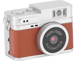 Goshyda Mini Keychain Camera, FHD 1080p 2MP Retro Digitale Camera, Kleine Compacte Videocamera's met Flitslicht, voor - ShopVlot