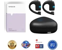Vasco Translator E1 - Vertaler oordopjes met meer dan 50 talen - Automatische Vertaler voor natuurlijke en vloeiende gesprekken - voor toeristen, mensen die in het buitenland werken, bedrijven die klanten van verschillende nationaliteiten dienen.