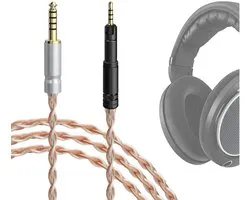 Apollo Vergulde upgrade-audiokabel 4,4 mm naar 2,5 mm compatibel met Sennheiser HD620S HD599 HD598 HD560S HD400PRO HD579 HD569 HD550 HD505, vervangkabel (4,9 ft/1,5 m)