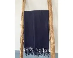 Sjaal - donkerblauw - 70 x 180cm - 10% Wol - Shawl - Modeaccessoire -