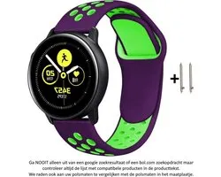 Paars Groen Siliconen Bandje voor 22mm Smartwatches - zie compatibele modellen van Samsung, LG, Seiko, Asus, Pebble, Huawei, Cookoo, Vostok en Vector – Maat: zie maatfoto – 22 mm purple green rubber smartwatch strap - Gear S3 - LG Watch
