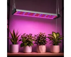 Rosnek LED Kweeklamp - Koppelbare Full Spectrum Groeilamp voor Planten - Lichtbalk met Trekschakelaar - Hangende Plantenlamp voor Rekken, Zaailingen en Kweekkast - 58 leds - 10 W