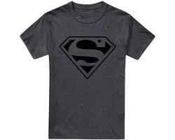 Dc Comics Mono Superman Heren T-Shirt - Donker gemêleerd grijs - XXL