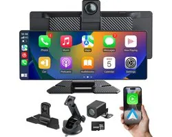 GS Goods Carplay Scherm - Dashcam voor auto – Carplay – Apple Carplay – Android Auto – Touchscreen – Inclusief Achteruitrijcamera & 4K Dashcam – 10.26 Inch – Zwart