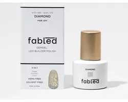 FABLED® Diamond Gemgel™ 3-in-1 Gellak – Base, Builder & Kleur – Gelnagellak met Echte Diamant – Vegan & HEMA-vrije LED/UV Nagellak – Langhoudend & Versterkend – 12 ml