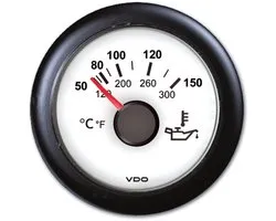 VDO ViewLine zwarte Olietemperatuurmeter