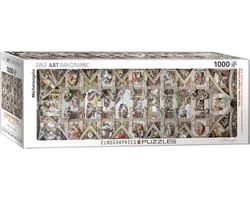 Eurographics - Het Plafond van de Sixtijnse Kapel - Michelangelo di Buonarotti - 1000 stukjes 96×32cm (b×h) - Fine Art Panorama Legpuzzel