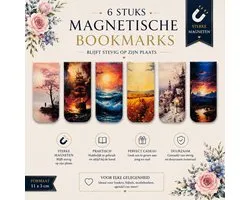 Magnetische Boekenleggers 6 Stuks – Unieke Landschap Designs – Sterke Magnetische Boekenlegger Set – Cadeau voor Boekenliefhebbers