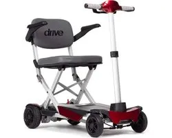 Scootmobiel Manual Fold+ - Compact opvouwbaar - Rood - Verhoogd zitcomfort - Ideaal om mee te nemen - Inclusief armsteunen - Actieradius tot 15 km - Drive Devilbiss Healthcare