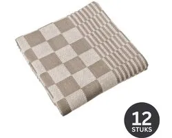 Tiseco Home Studio - Torchon MINEUR - SET/12 - 100% coton - ultra-absorbant - séchage rapide - matériau durable - 65x65 cm - Taupe