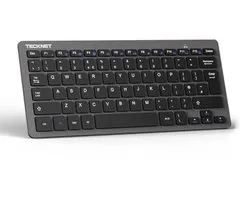 TECKNET Draadloos PC-toetsenbord, QWERTY Italiaanse Indeling, Draadloos toetsenbord voor Windows en Android Smart TV, Zeer lange batterijduur, Italiaanse QWERTY-indeling, Grijs