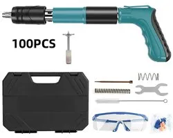 Zolara Mini Stalen Spijkerpistool - Handmatige Klinknagelpistool - Spijker pistool - Nail gun - Nailgun - Nageltool - Nagelpistool - Met 100 spijkers