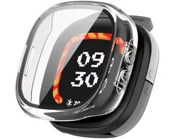 Hoesje Geschikt voor Fitbit Ace LTE - Bumper Case met Ingebouwde Tempered Glass Screen Protector Transparant