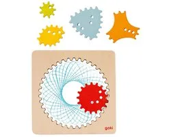 GOKI Spirograaf - Tekenen - 13X13X0,5Cm - Hout - 4 Jaar