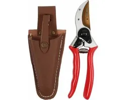 Talen Tools – Snoeischaar – Titanium – Voorbijsnijdend – High Quality – Met lederen holster – 21 cm