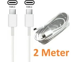 2 Meter Geschikt voor: USB C naar USB C kabel Geschikt voor: Oppo / OnePlus / Motorola / Samsung / Huawei / Sony / Nintendo Switch / Playstation 5 Controller PS5 / GoPro - Wit